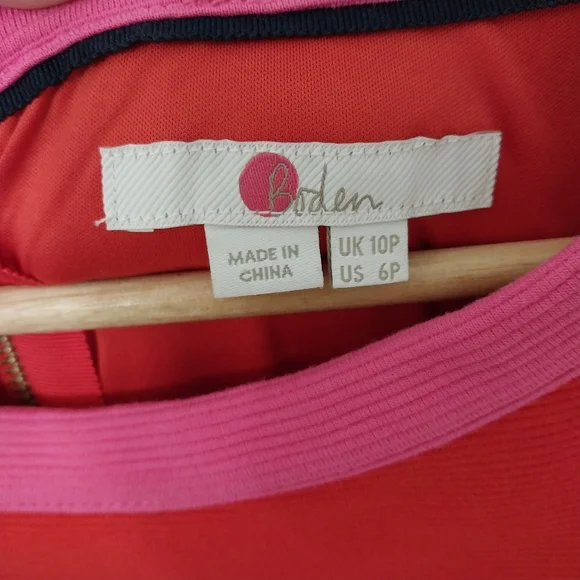 Boden Red and Pink Colorblock Dress - Picture 11 of 13